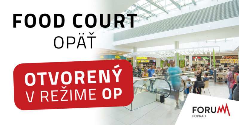 Food court opäť otvorený!