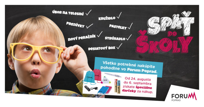 CESTA SPÄŤ DO ŠKOLY ZAČÍNA VO FORUME
