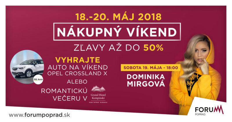 Nákupný víkend vo Forume 18. -20. 5. 2018