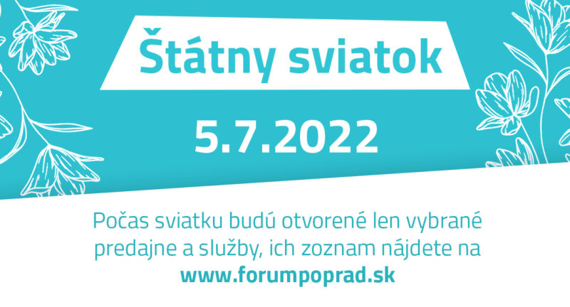 Prevádzky otvorené počas štátneho sviatku 5. 7. 2022
