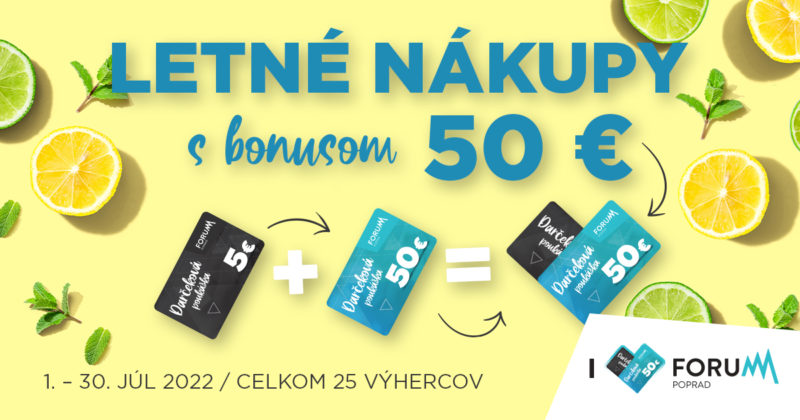 Letné nákupy s bonusom 50 €